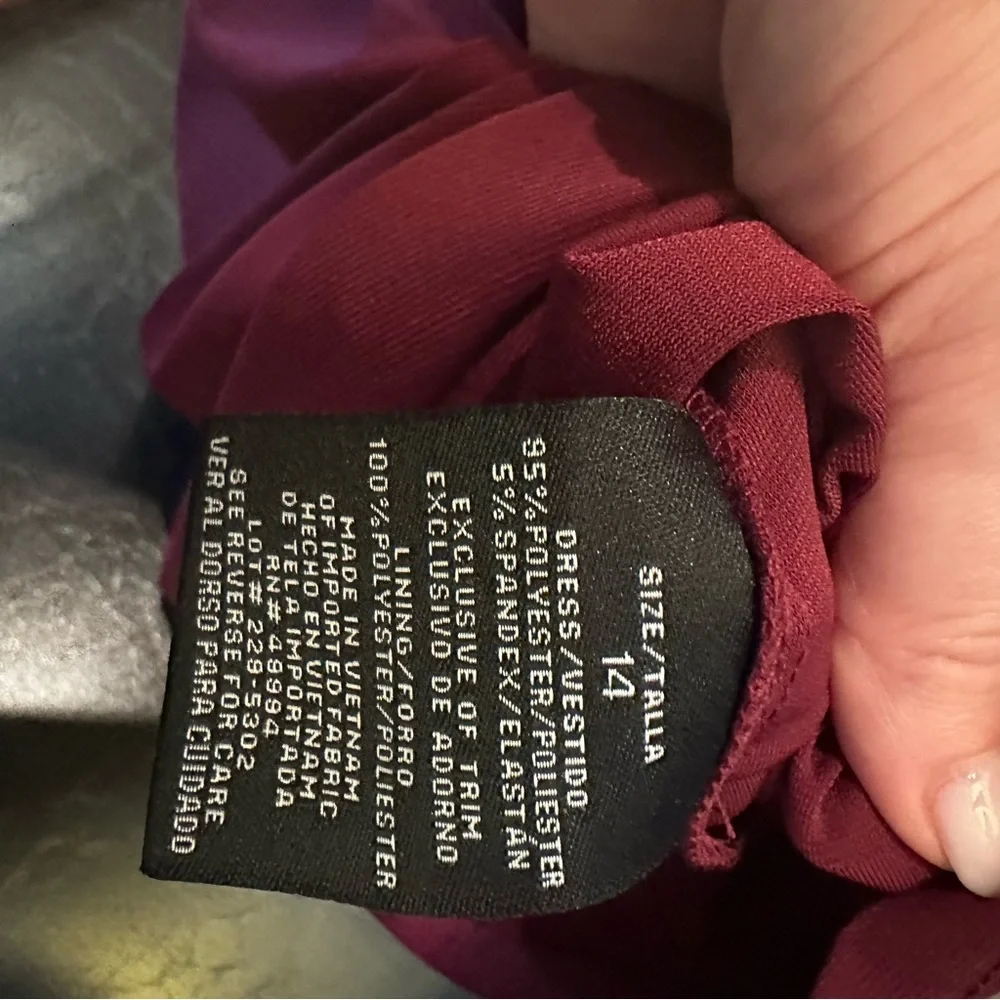 🔥👗R&M Collection Merlot 2 Piece Dress with Jacket Sz 14 - Picture 9 of 9